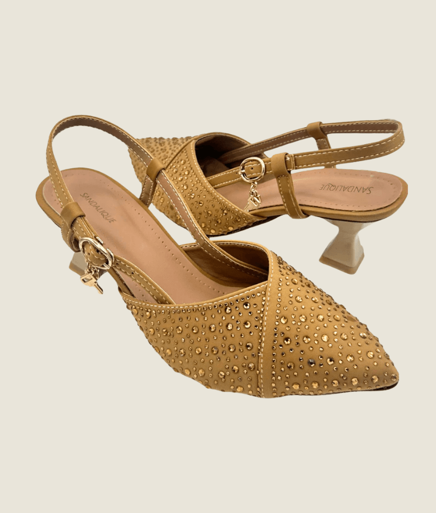 Fancy Beaded Small Heel – SM10035 - Sandalique Small Heel