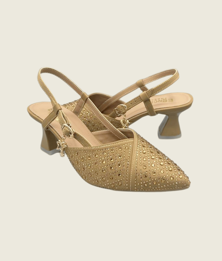 Fancy Beaded Small Heel – SM10035 - Sandalique Small Heel