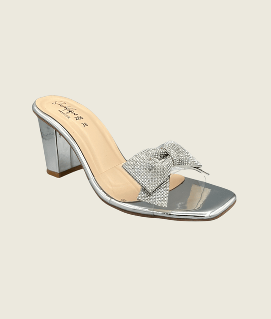 Gleam Bow Charm Block Heels - HH1003