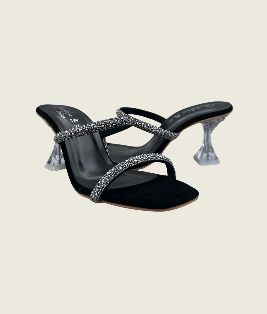 HH10024 Black 1 Dual Straps Heels