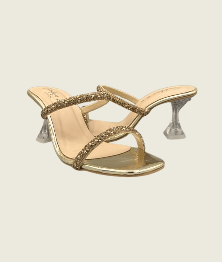 HH10024 Gold 1 Dual Straps Heels