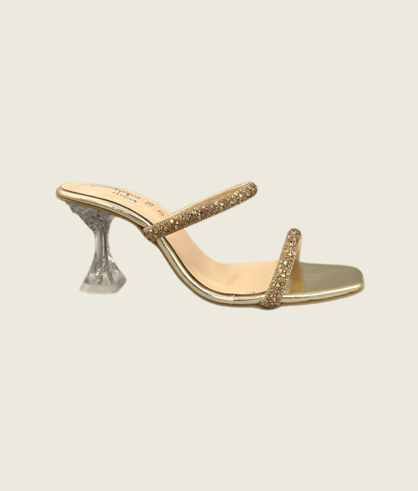 HH10024 Gold 2 Dual Straps Heels