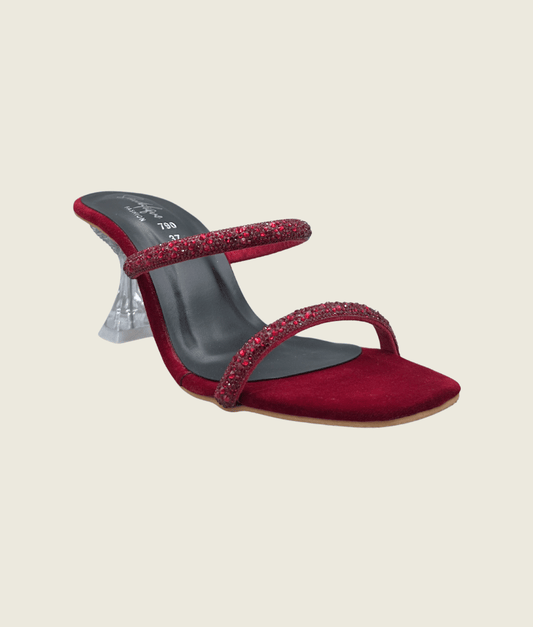 HH10024 Maroon Dual Straps Heels