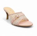 HH10049 Pink Lace Buckle Mule Heels