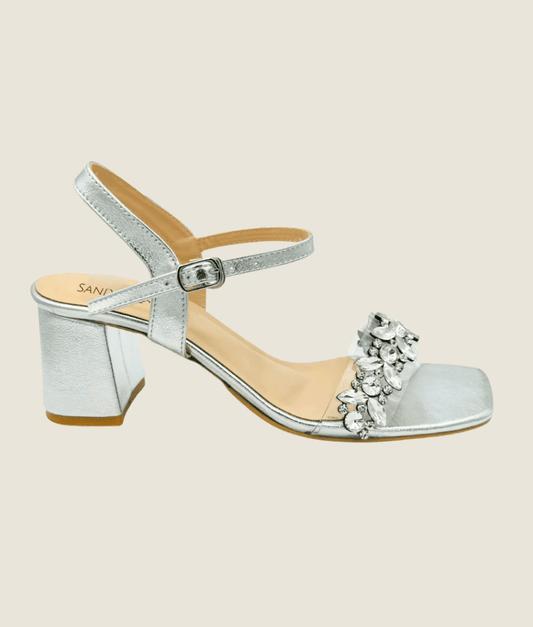 Embellished Block Heel Sandal – SM10031 - Sandalique Block Heel