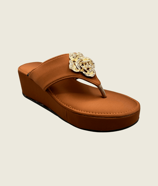 Midnight Bloom Wedge Slipper - FT10025