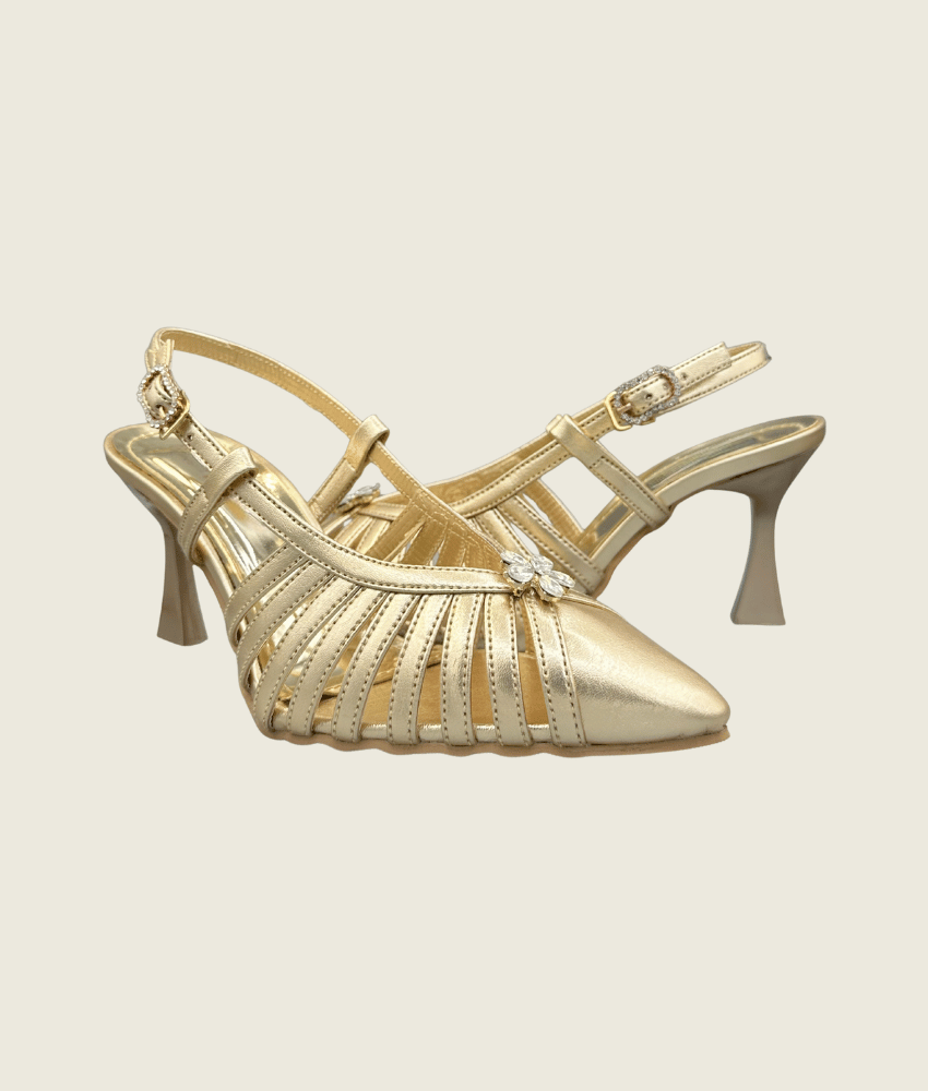 Petal Cage Slingback Heels - HH1008