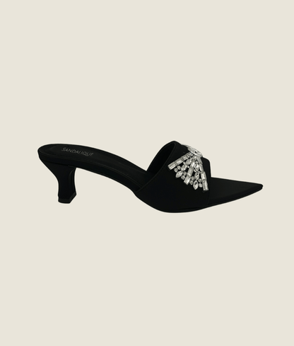Pointed Toe Embellished Medium Heel – MH10023 - Sandalique Medium Heel Slippers