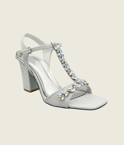 Radiant Crystal T-Strap Heels - HH10018