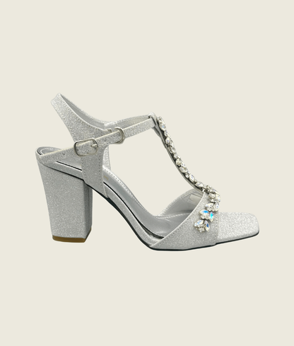 Radiant Crystal T-Strap Heels - HH10018