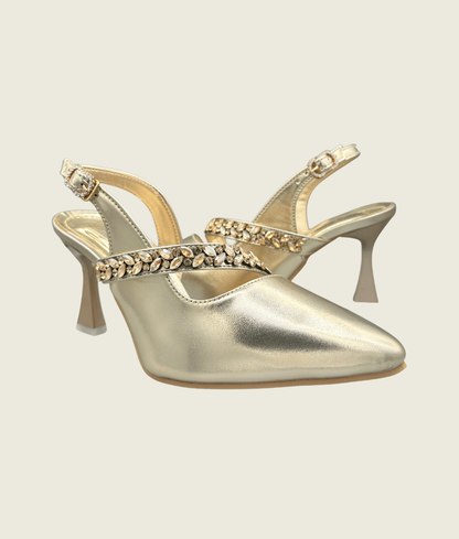 Regal Aura Jeweled Slingbacks - HH1007
