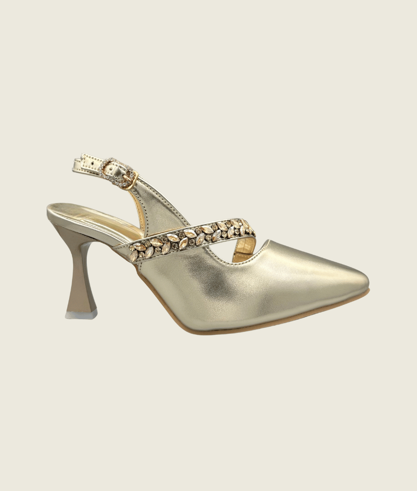 Regal Aura Jeweled Slingbacks - HH1007