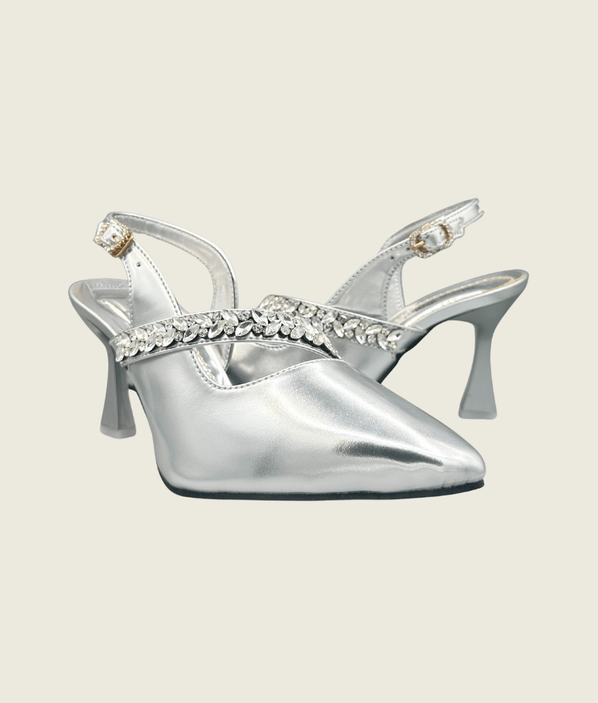 Regal Aura Jeweled Slingbacks - HH1007