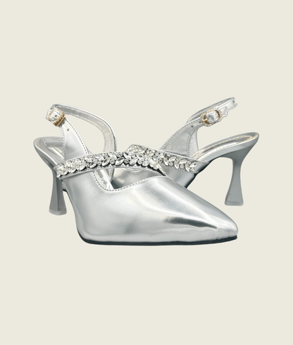 Regal Aura Jeweled Slingbacks - HH1007