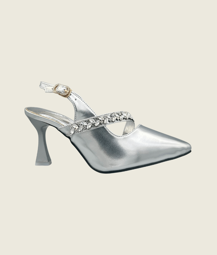 Regal Aura Jeweled Slingbacks - HH1007