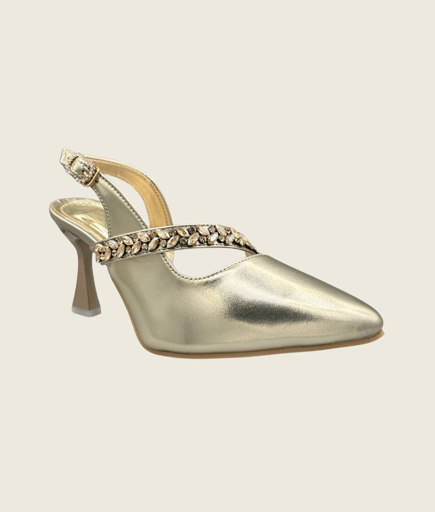 Regal Aura Jeweled Slingbacks - HH1007