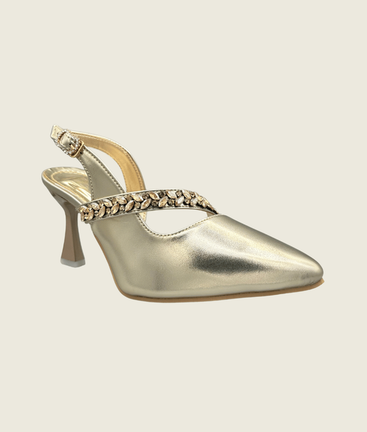 Regal Aura Jeweled Slingbacks - HH1007