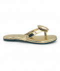 SAndalique FT10050 Gold Statement Crystal Toe Ring Flats