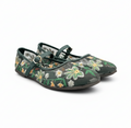 Sadnalique FT1007 Green Floral Embroidered Mesh Flats