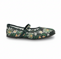 Sadnalique FT1007 Green Floral Embroidered Mesh Flats