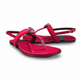 Sadnalique FTS10034 maroon Embellished Flat Sandals