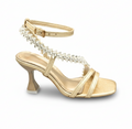 Sadndalique HH10011 Gold Crystal Vine Strappy Heels