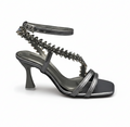 Sadndalique HH10011 Grey Crystal Vine Strappy Heels