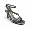 Sadndalique HH10011 Grey Crystal Vine Strappy Heels