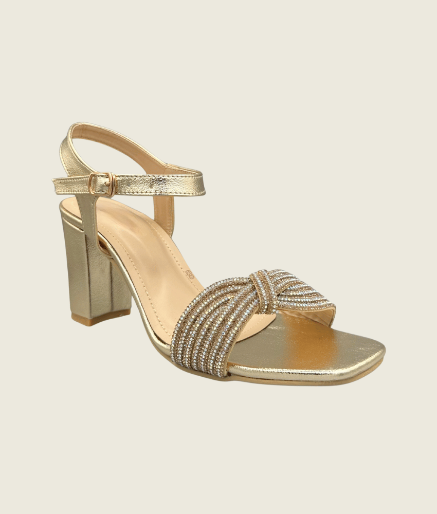 Gleam-Knot Block Heels - HH1006