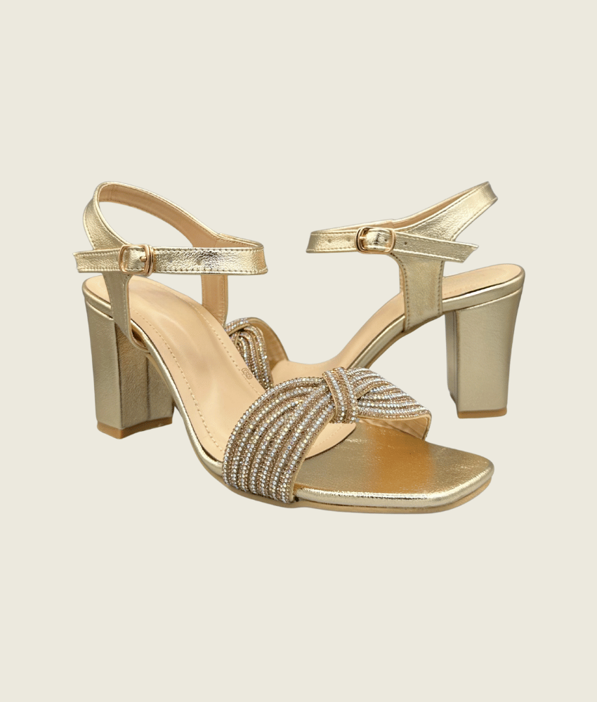 Gleam-Knot Block Heels - HH1006