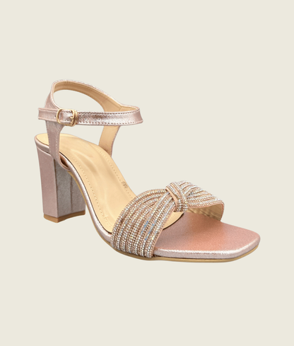 Gleam-Knot Block Heels - HH1006