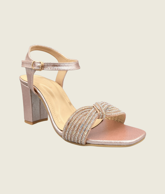 Gleam-Knot Block Heels - HH1006