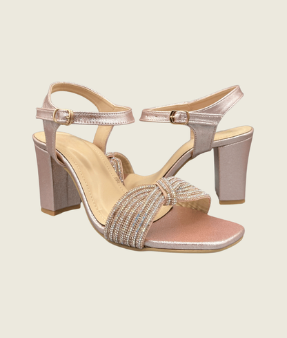 Gleam-Knot Block Heels - HH1006