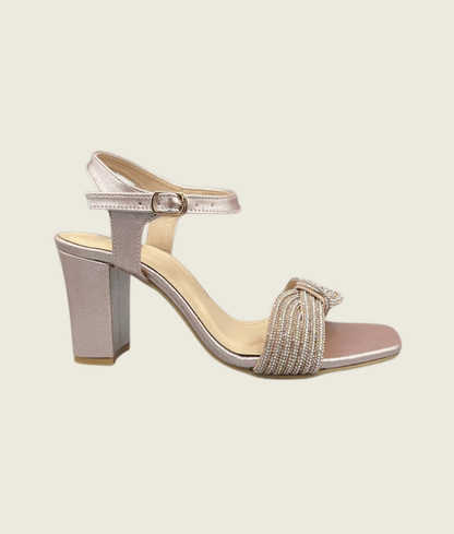 Gleam-Knot Block Heels - HH1006