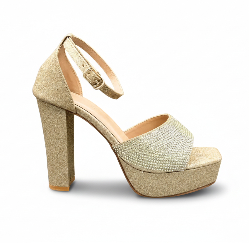 Sandalique 3H1002 Gold SkyHigh Luxe Platform Heels