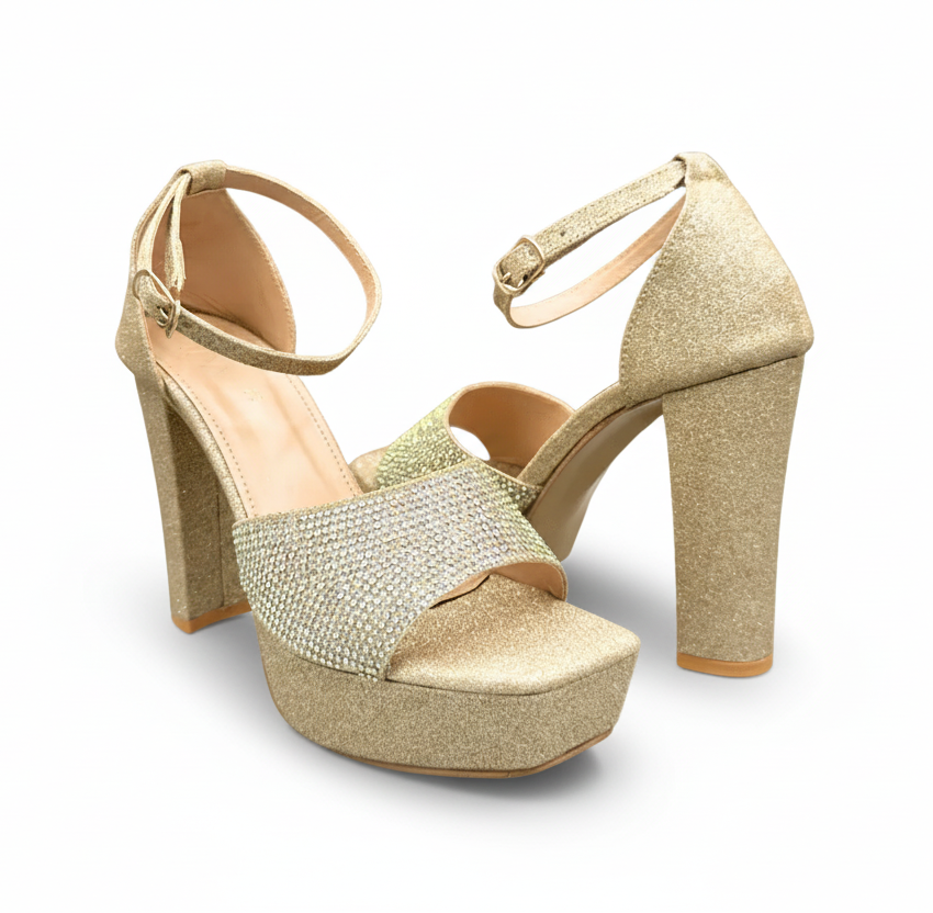 Sandalique 3H1002 Gold SkyHigh Luxe Platform Heels