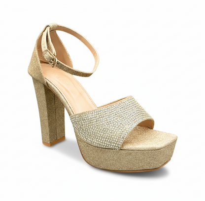 Sandalique 3H1002 Gold SkyHigh Luxe Platform Heels
