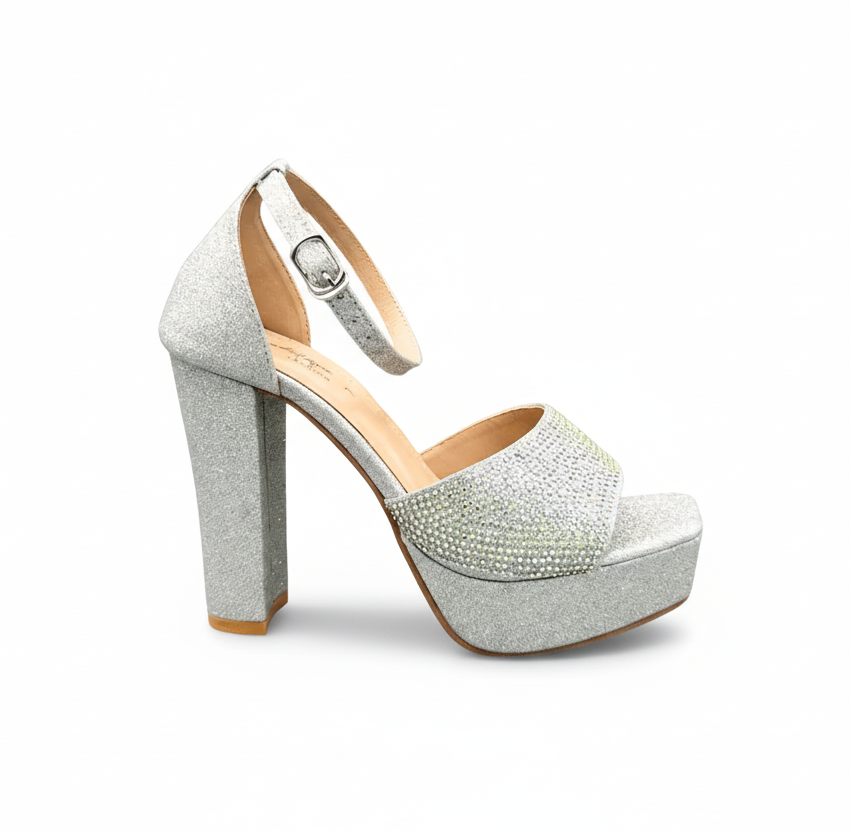 Sandalique 3H1002 Silver SkyHigh Luxe Platform Heels