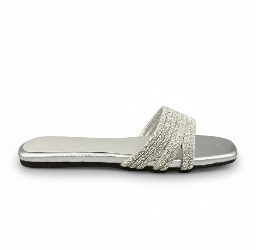 Sandalique FT10010 Black3 Crystal Wave Flats