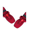 Sandalique FT10033 Maroon Crystal Accent Flats