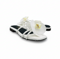 Sandalique FT10037 White Orchid Bloom Statement Flats