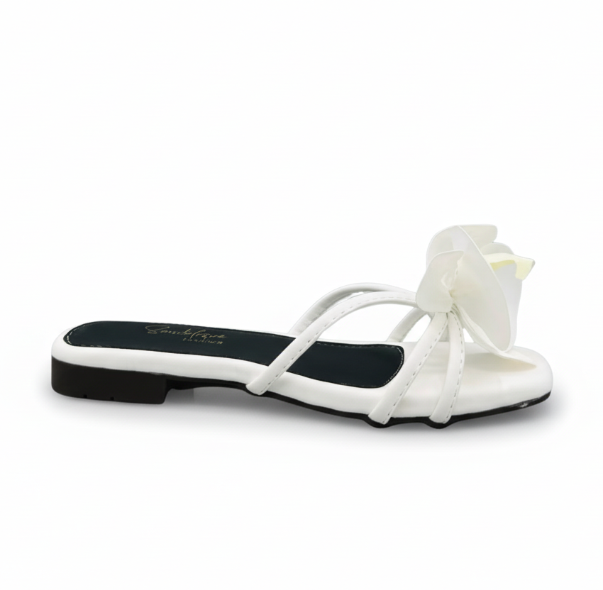 Sandalique FT10037 White Orchid Bloom Statement Flats