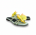 Sandalique FT10037 Yellow Orchid Bloom Statement Flats