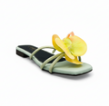 Sandalique FT10037 Yellow Orchid Bloom Statement Flats