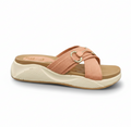 Sandalique FT10039 Pink Textured Cross Strap Comfort Slides
