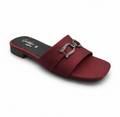 Sandalique FT1003 Maroon Urban Grace Buckle Flats