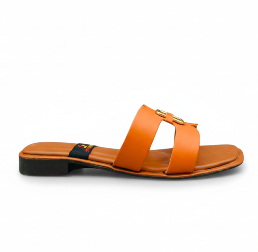Sandalique FT1003 Pink Classic Buckle Strap Flats