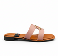 Sandalique FT1003 Pink Classic Buckle Strap Flats