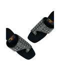 Sandalique FT10040 black Embellished Toe Ring Flats