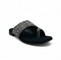Sandalique FT10040 Black Embellished Toe Ring Flats